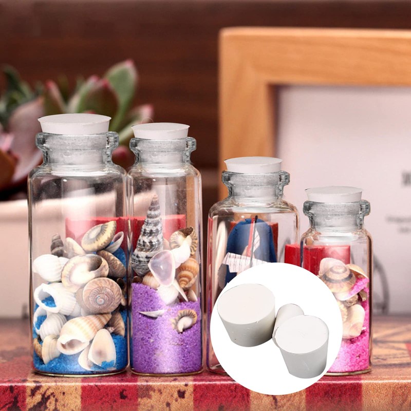 KINDPMA Pack of 22 Rubber Stoppers White Solid Rubber Stoppers