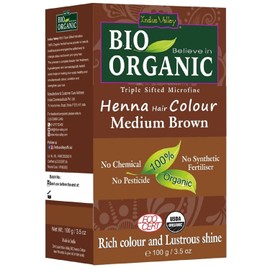 Henna Hair Dye Colour Medium Brown 100% Pure Organic Chemical Free Herbal Powder 100g (1 Pack) by Indus Valley