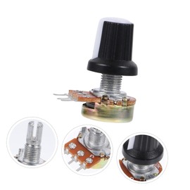 TEHAUX 2sets Rotary Potentiometer Linear Knurled Shaft Easy Install Guitar Volume Knobs 10pcs*2