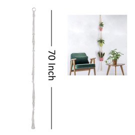 Colgador de Plantas de Macramé 3 Niveles Kare & Kind - Incluye un Gancho, Perno de Expansión, Paño de Limpieza - Soga de Algodón - Para Macetas y Colgar Plantas - Para Utilizarlo en Interiores