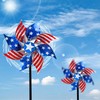 Hausse 10 Pack Reflective Pinwheels Patriotic Decorations, American Flag on