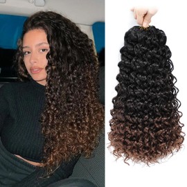 Gogo Curl Crochet Hair 14 Inch 7 Packs Curly Crochet Hair for Black Women Deep Wave Crochet Hair Beach Curl Crochet Hair Synthetic Braiding Hair Extensions (14 Inch 7 packs 1b/4/30)