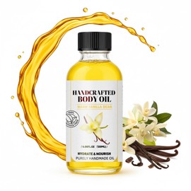 Vanilla Body Oil 4.06 Fl Oz – Hydrating & Nourishing Natural Body Oil for Dry Skin, Massage & Daily Moisturizing, Handcrafted with Plant Oils & Vanilla Extract