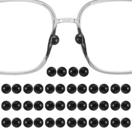HARFINGTON 20 Pairs Eyeglass Nose Pads 4.1mm Thickness Silicone Adhesive Anti-Slip Glasses Nose Grips Round Shape Glasses Nose Pads for Plastic Frames Glasses Sunglasses, Black