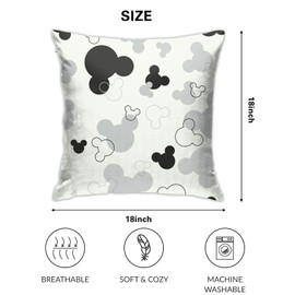 Pack of 2 Cute Pillow Covers Cartoon Cushion Case Standard Throw Pillow Covers for Couch Sofa Bedding Home Decorative Pillowcases 18x18 in (Colorful 1)