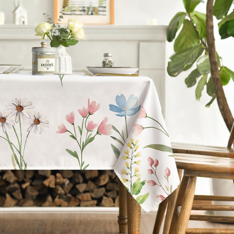Artoid Mode Floral Leaves Spring Table Cloth, Rectangular 140x200 cm