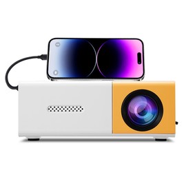 Smart Projector, 1080p Portable Projector, 6000LM Brightness for Home Entertainment, Meetings and Games, Small Travel Projector
