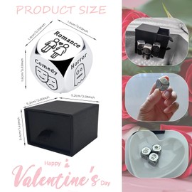3 PCS Date Night Dice Game, Valentine's Day Gifts for Him Her Food Decision Dice Steel Dice Gift for Couples Girlfriend Boyfriend Wife Husband on Anniversary Valentines Day Birthday Date Night Ideas