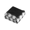 HomeRoots 50" X 60" Black and White Velvet Checkered Plush