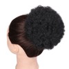Afro Puff Drawstring Pferdeschwanz Synthetic Curly Natural Extension Haarteile (Black-1)