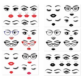 24 Pcs Face Stickers for Crafts Lips Mouth Eyes Eyebrows Nose Decals Make a Face Stickers for Holiday Party Supplies DIY Crafts Flower Pots Decoration