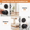 Probrico Front Door Entry Handles Lockset and Single Cylinder Deadbolt