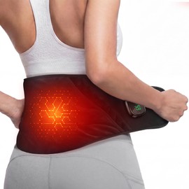 Yincook Heating Pad for Back Comfort, Cordless Lower Back Heating Pad Rechargeable Heated Waist Belt Wrap with Built-in Warming Layer 5 Heat Options & 3 Auto Timer