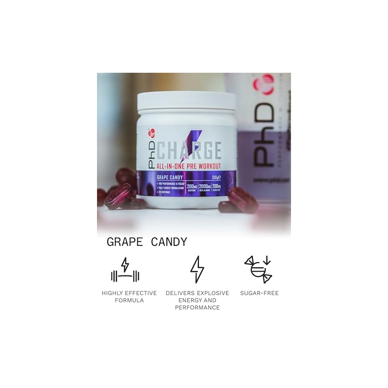 PhD Charge, All in One Pre Workout Powder with Creatine