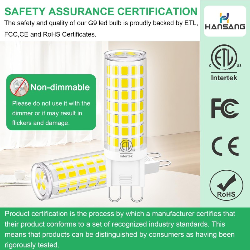 hansang G9 LED Bulb 6W(60W Halogen Equivalent), G9 Light Bulb
