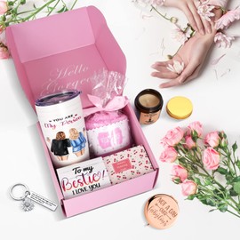 Tecanne Birthday Gifts for Women Best Friends, Bestie, Girls, Friendship Gifts for BFF, Sister - 20oz Stainless Tumbler Gift Set