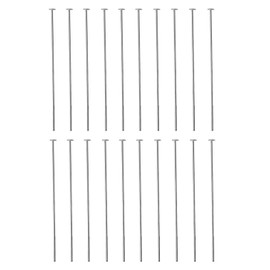 DIY925 Pack of 20 Head Pins Prism Pins 925 Sterling Silver 50 mm x Diameter 0.5 mm Head 1.8 mm for Chain Pins Earrings Jewellery Making DIY