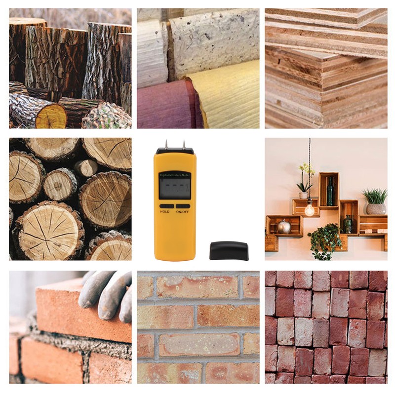 Wood Moisture Meter Portable Digital Damp Detector LCD Display Moisture
