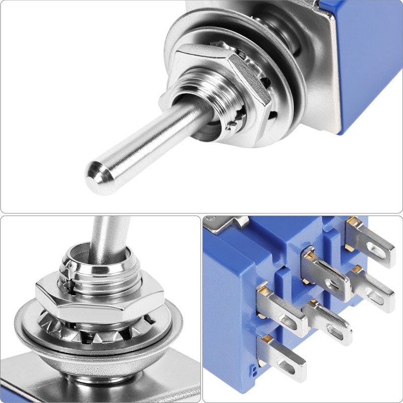 QWORK® MTS-203 3 Positionen DPDT Kippschalter, 6 Pin AC 125