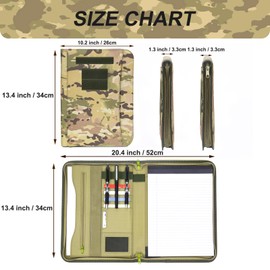 Army OCP Military Notebook Binder with Zippered Padfolio Organizer and Tactical Notebook Cover for A4 Folder, Large OCP Binder Planner for Men - Tactical Binder Organizer Military Binder (A4(Multi))