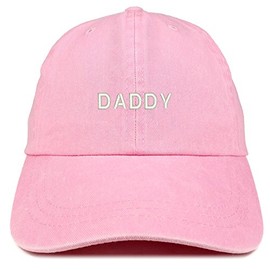 Trendy Apparel Shop Daddy Embroidered Low Profile Washed Cotton Cap - Pink