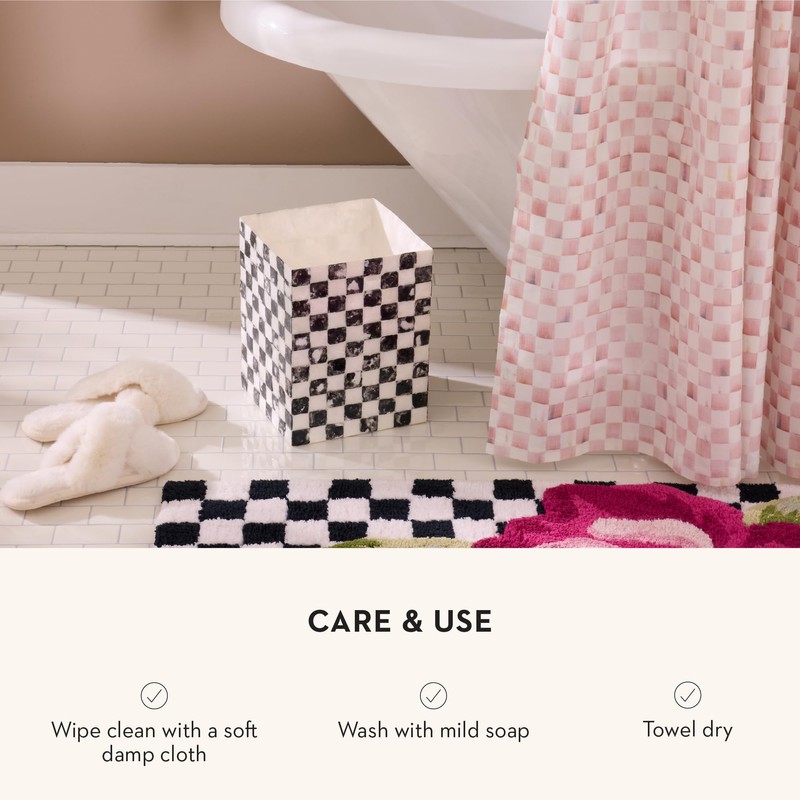 MACKENZIE-CHILDS Capiz Waste Bin, Decorative Bathroom and Bedroom Trash Can,