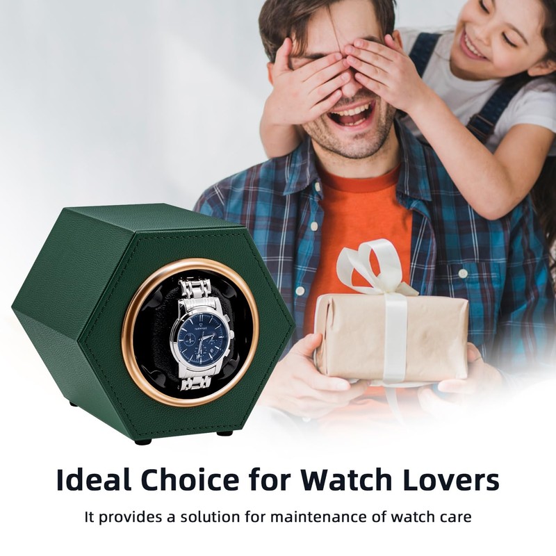 Mcbazel Automatic Watch Winder,PU Leather Watch Winder Box Single Watch