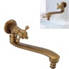 Antique Garden Faucet with Extended Spout Antifreezing Copper Wall Mount