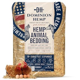 Premium Hemp Bedding for Chicken Coops 285L (~10 Cu Ft usable Volume) - Made in USA - Ideal Nesting Material for Newly Hatched Chicks, Brooder Cover, Small Pet Bedding - 30lbs, 1-Pack