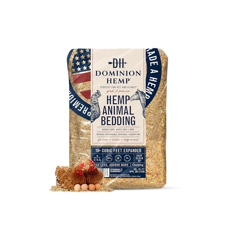 Premium Hemp Bedding for Chicken Coops 285L (~10 Cu Ft