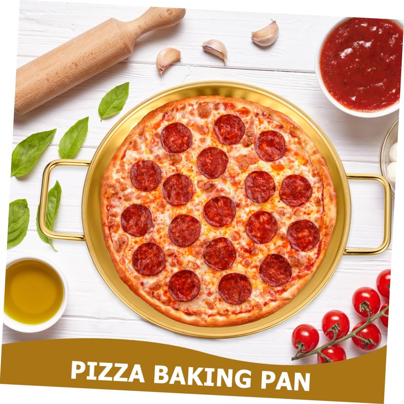 Operitacx Stainless Steel Pizza Plate Perforated Baking Tray for Even