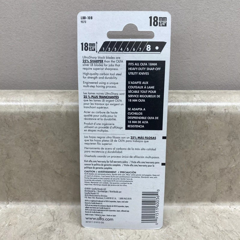OLFA 18mm UltraMax Heavy-Duty Snap Off Blades Pack of 10