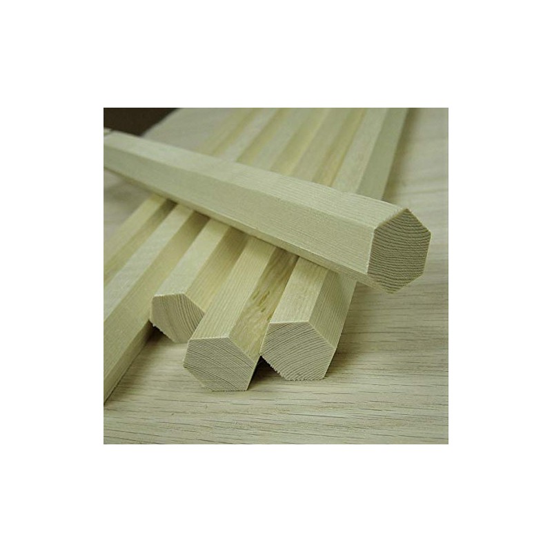 1" Hexagon Dowel Rod - Qty. 6 (six) Poplar Rods
