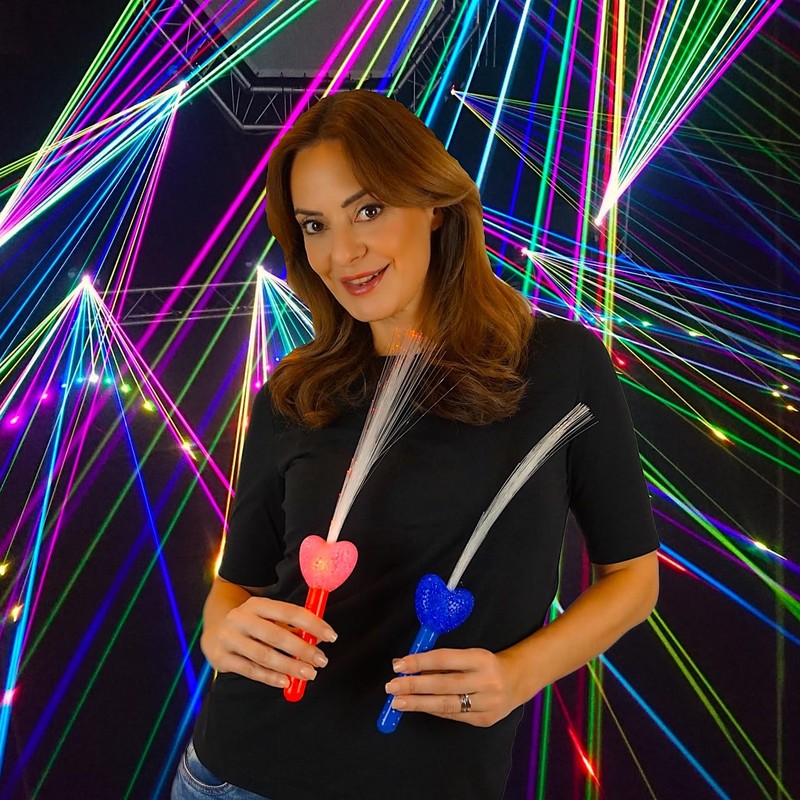 BF Souvenirs Pack of 3 LED Heart Light Sticks, Fibreglass