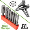 Bestgle 7 Pcs Triple Square Spline Bit Set, 1/4" Hex