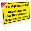 Privatgrundstück sign, 30 x 20 cm, weatherproof PVC sign with