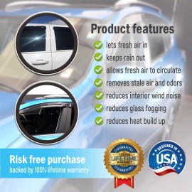 AirSleek For 2012-2016 Honda CRV CR-V Smoke Tinted Window Visors Rain Guards Deflector
