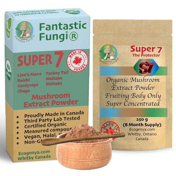 Super 7 mushroom extract powder - Fantastic Fungi® -250 grams-Lion's