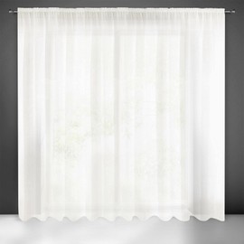 Eurofirany Transparent Plain Curtain with Vertical Rain Structure and Ruffle Tape – 1 Piece Simple Lightweight Modern Chic Classic Living Room Bedroom Children's Room Kitchen