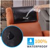 MINJIATEX Recliner Headrest Covers Protector Washable Non Slip Faux Leather