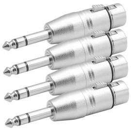 KONTONTY 4pcs Metal Headphones Adapter Silver Male to Female Headphone Jack Jack Adapter Stereo Adapter