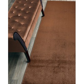 ORFA HOME Custom Cut Hallway Runner Rug, Slip Resistant, 31 Inch Wide X Your Choice of Length, Solid Brown, 31 Inch X 7 feet