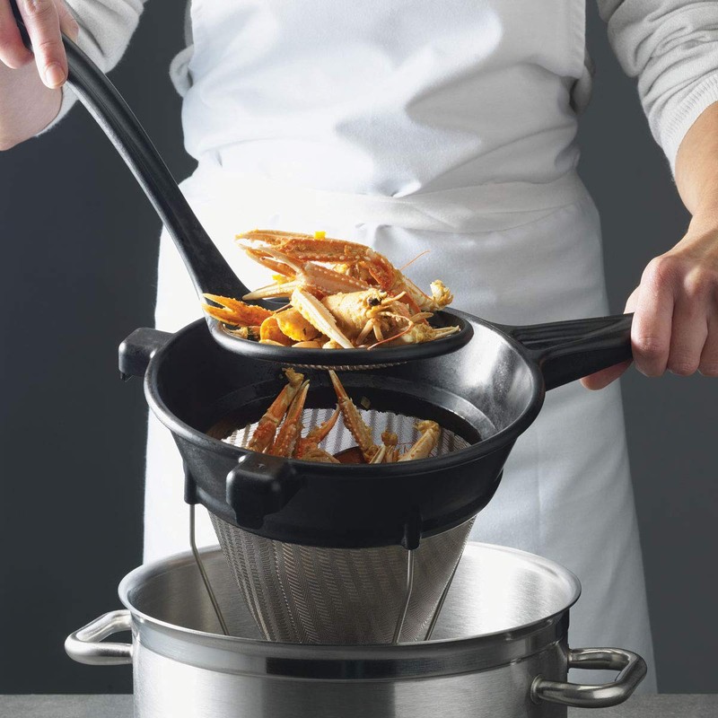 Matfer Bourgeat Professional Bouillon Strainer/Chinois with Exoglass Handle and Fine