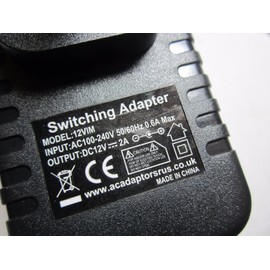 DIXIETREE 12V 2A Black Minimalist UK 3-Pin Plug Charging Adapter for FJ-SW1202000B