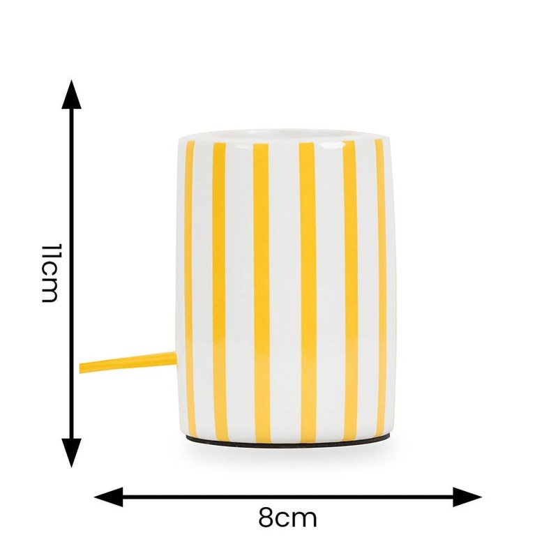 ValueLights | Small Ceramic Bedside Table Lamp White & Yellow