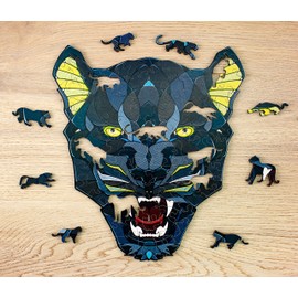 EWA Home Décor – Panther Small 80 Pieces – Wooden Jigsaw Puzzle for Adults – Perfect for Artistic Home Decoration and Mindful Relaxation