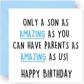 Son Birthday Card - Adult - Funny - Birthday Cards for Son - 14th 16th 18th 21st 30th 40th Happy - 14cm