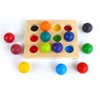 moderngenic Rainbow Wooden Balls with Tray, 12 Piece Sorting and