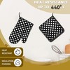 Black White Polka Dots Oven Mitts Pot Holders Set of