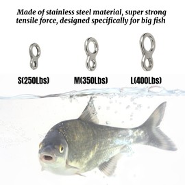 VGEBY1 Anillos divididos de pesca, 60 piezas de acero inoxidable sólido figura de pesca 8 anillos de jigging accesorio de aparejos de señuelo